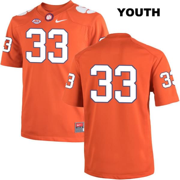 Youth Clemson Tigers #33 J.D. Davis Stitched Orange Authentic Nike No Name NCAA College Football Jersey YTW3046NJ